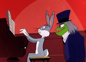 Screenshots from the 1955 Warner Bros. cartoon Hyde and Hare