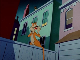 Screenshots from the 1955 Warner Bros. cartoon Heir Conditioned