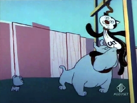 Screenshots from the 1955 Warner Bros. cartoon Pappy