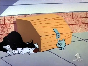 Screenshots from the 1955 Warner Bros. cartoon Pappy