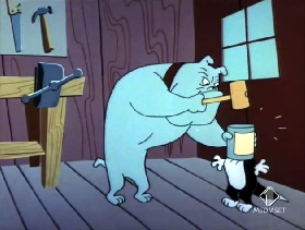 Screenshots from the 1955 Warner Bros. cartoon Pappy