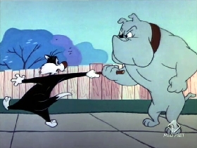 Screenshots from the 1955 Warner Bros. cartoon Pappy