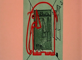 Screenshots from the 1955 UPA cartoon Christopher Crumpet