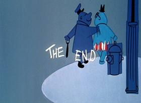 Screenshots from the 1955 UPA cartoon Christopher Crumpet