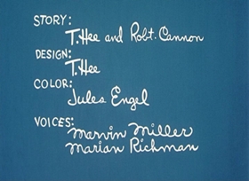 Screenshots from the 1955 UPA cartoon Christopher Crumpet