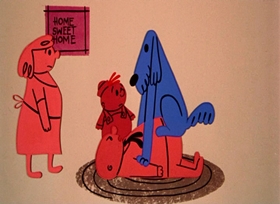 Screenshots from the 1955 UPA cartoon Christopher Crumpet