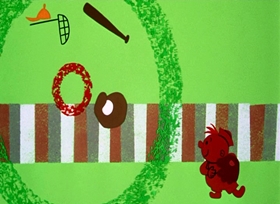 Screenshots from the 1955 UPA cartoon Christopher Crumpet