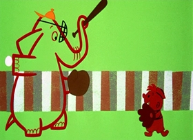 Screenshots from the 1955 UPA cartoon Christopher Crumpet