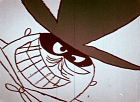 Screenshots from the 1956 UPA cartoon Outlaws