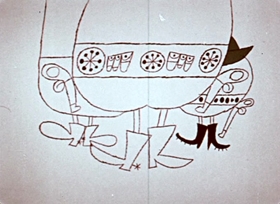 Screenshots from the 1956 UPA cartoon Outlaws