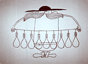 Screenshots from the 1956 UPA cartoon Outlaws