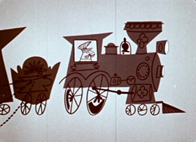 Screenshots from the 1956 UPA cartoon Outlaws