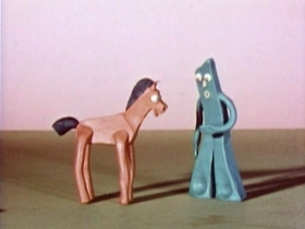 Screenshots from the 1956 Clokey Productions cartoon Little Lost Pony