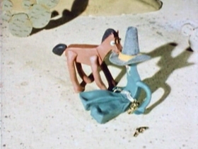 Screenshots from the 1956 Clokey Productions cartoon Little Lost Pony
