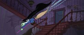 Screenshots from the 1956 MGM cartoon The Flying Sorceress