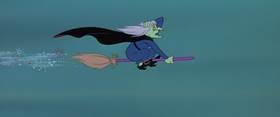Screenshots from the 1956 MGM cartoon The Flying Sorceress