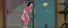 Screenshots from the 1956 MGM cartoon The Flying Sorceress