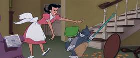 Screenshots from the 1956 MGM cartoon The Flying Sorceress
