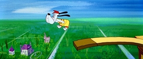 Screenshots from the 1956 MGM cartoon Millionaire Droopy