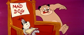 Screenshots from the 1956 MGM cartoon Millionaire Droopy