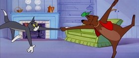Screenshots from the 1956 MGM cartoon Down Beat Bear
