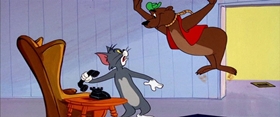 Screenshots from the 1956 MGM cartoon Down Beat Bear