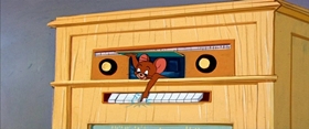 Screenshots from the 1956 MGM cartoon Down Beat Bear