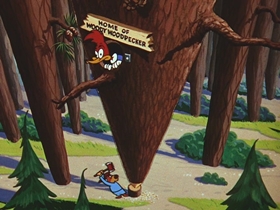 Screenshots from the 1956 Walter Lantz cartoon After the Ball
