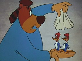 Screenshots from the 1956 Walter Lantz cartoon After the Ball