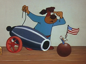 Screenshots from the 1956 Walter Lantz cartoon After the Ball