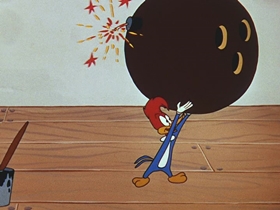Screenshots from the 1956 Walter Lantz cartoon After the Ball