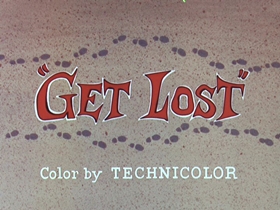 Screenshots from the 1956 Walter Lantz cartoon Get Lost