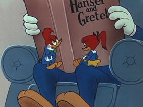 Screenshots from the 1956 Walter Lantz cartoon Get Lost