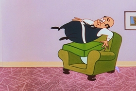 Screenshots from the 1956 Walter Lantz cartoon The Ostrich Egg and I