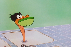 Screenshots from the 1956 Walter Lantz cartoon The Ostrich Egg and I