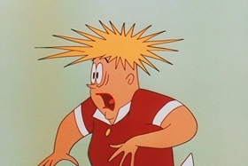 Screenshots from the 1956 Walter Lantz cartoon The Ostrich Egg and I