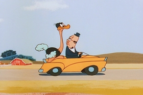 Screenshots from the 1956 Walter Lantz cartoon The Ostrich Egg and I