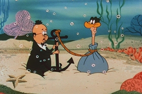 Screenshots from the 1956 Walter Lantz cartoon The Ostrich Egg and I