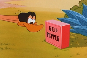 Screenshots from the 1956 Walter Lantz cartoon The Ostrich Egg and I