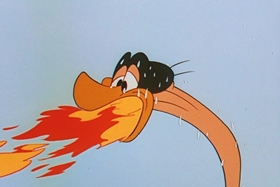 Screenshots from the 1956 Walter Lantz cartoon The Ostrich Egg and I