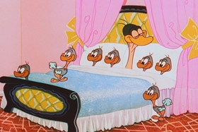 Screenshots from the 1956 Walter Lantz cartoon The Ostrich Egg and I