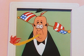 Screenshots from the 1956 Walter Lantz cartoon The Ostrich Egg and I