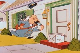 Screenshots from the 1956 Walter Lantz cartoon The Ostrich Egg and I