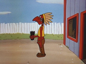 Screenshots from the 1956 Walter Lantz cartoon Chief Charlie Horse