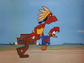 Screenshots from the 1956 Walter Lantz cartoon Chief Charlie Horse