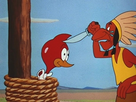 Screenshots from the 1956 Walter Lantz cartoon Chief Charlie Horse