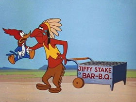 Screenshots from the 1956 Walter Lantz cartoon Chief Charlie Horse