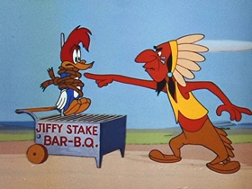 Screenshots from the 1956 Walter Lantz cartoon Chief Charlie Horse