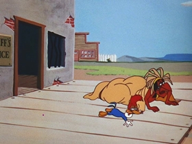 Screenshots from the 1956 Walter Lantz cartoon Chief Charlie Horse