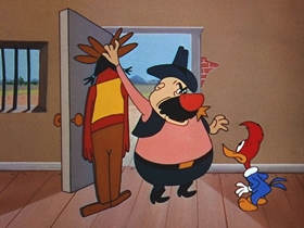 Screenshots from the 1956 Walter Lantz cartoon Chief Charlie Horse